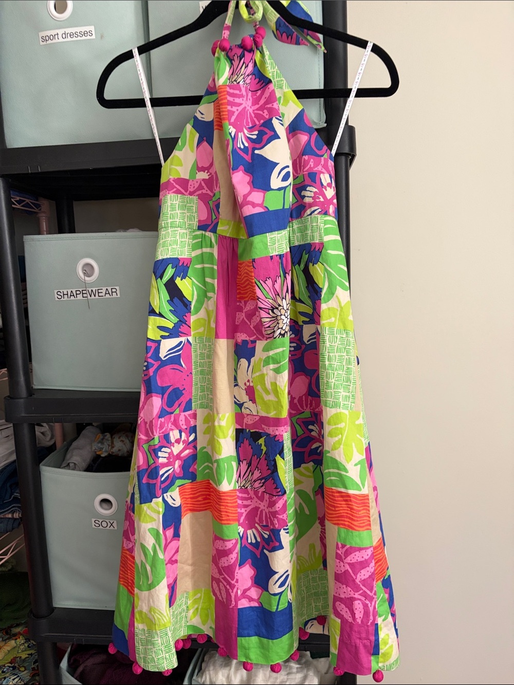 Lilly Pulitzer Floral Halter Dress in Pink & Green